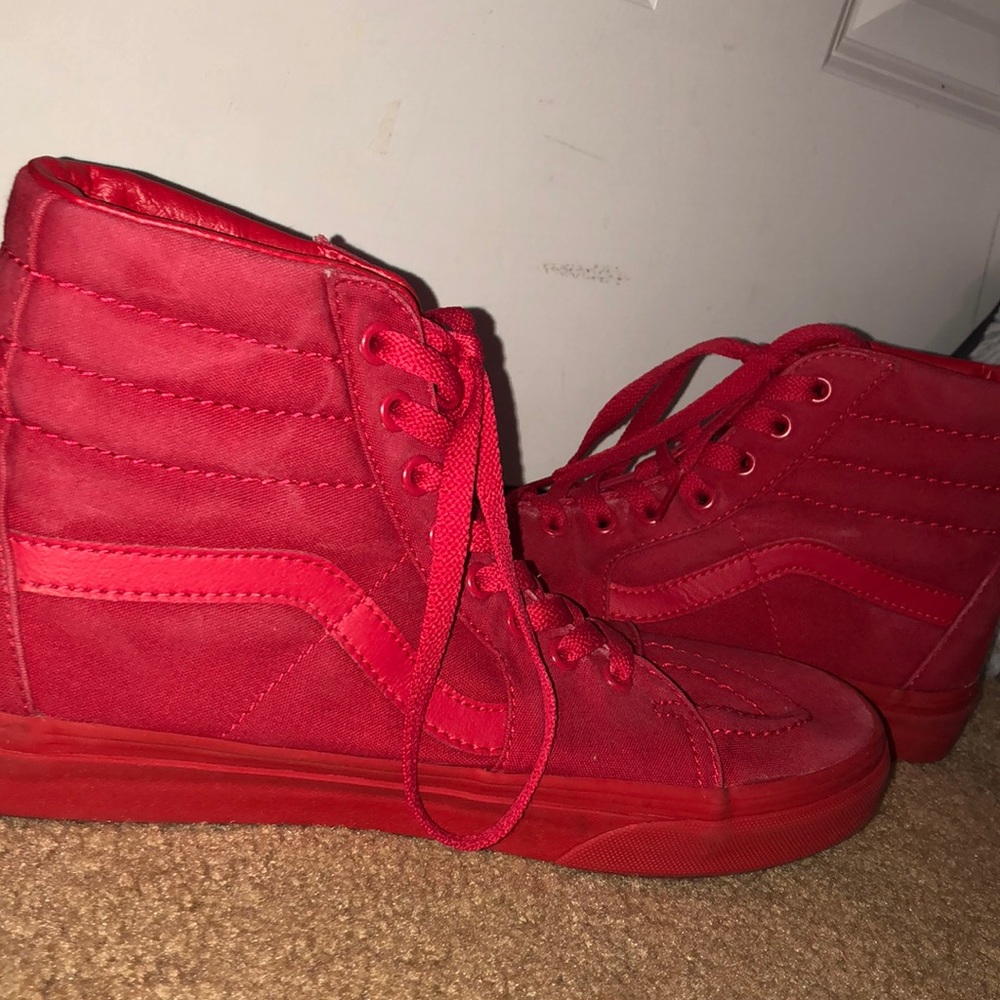 All red high top vans